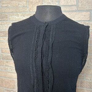 Eri + Ali Black Sleeveless Blouse Button Up Size XS